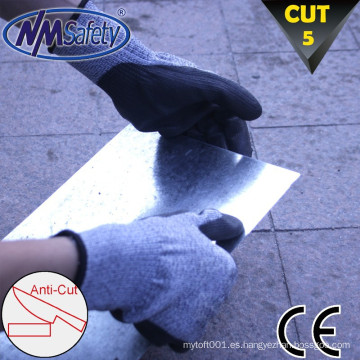 NMSAFETY corte nivel 5 cuchillo guante recubierto pu estilo suave